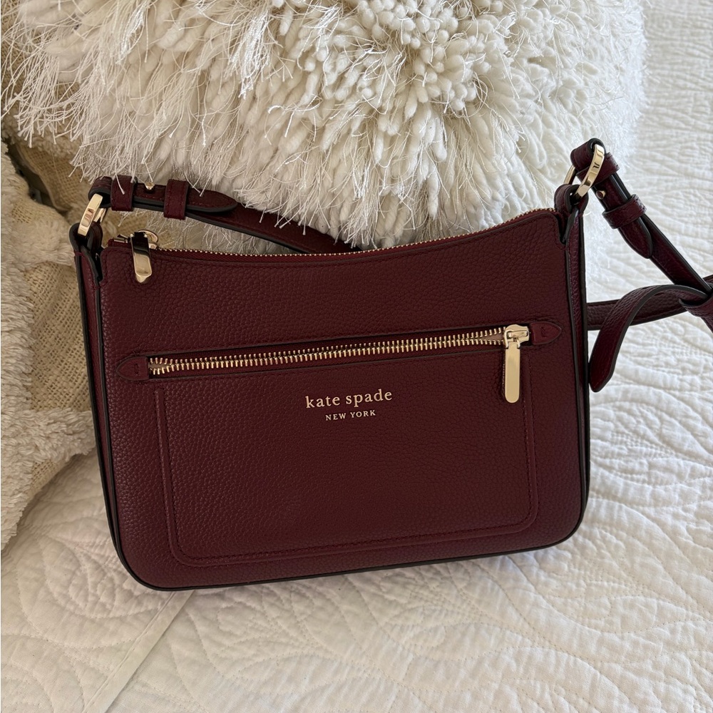 Kate Spade burgundy pebbled leather Crossbody Bag